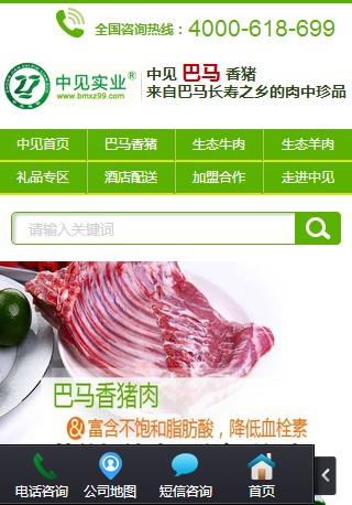 巴馬香豬營(yíng)銷(xiāo)型手機(jī)網(wǎng)站案例